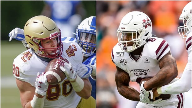 Boston College Hunter Long and Mississippi State Kylin Hill